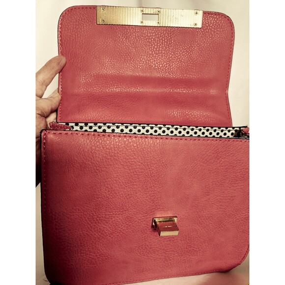 Gianni Bini 2 Tone Pink And Coral Square Crossbody Purse - Picture 3 of 9